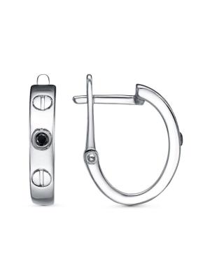 Серьги бижутерия, покрытие - платинирование, вставка - стекло ювелирное preciosa