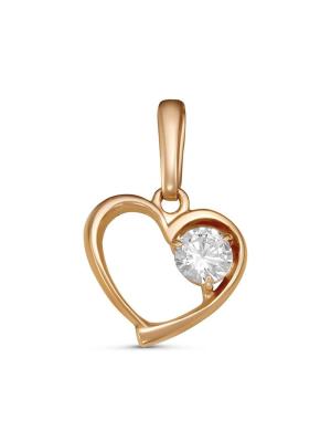 Подвеска серебро 925 пробы, покрытие - золочение, вставка - фианит (недрагоценный камень)