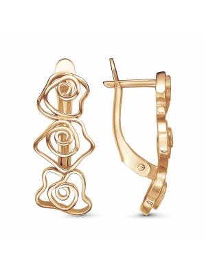 Серьги бижутерия, покрытие - золочение, без вставок