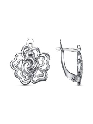 Серьги серебро 925 пробы, покрытие - оксидирование, без вставок