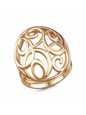 Кольцо бижутерия, покрытие - золочение, без вставок