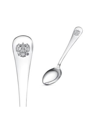 Ложка кофейная "герб" серебро 925 пробы, без покрытия, без вставок