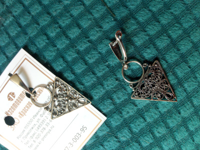 Серьги бижутерия, покрытие - серебрение с оксидированием, без вставок