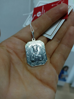 Подвеска бижутерия, покрытие - серебрение с оксидированием, без вставок