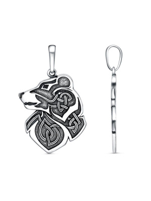 Подвеска серебро 925 пробы, покрытие - оксидирование, без вставок