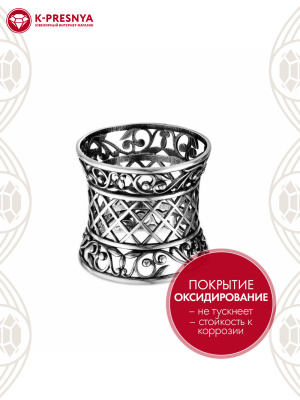 Салфетница серебро 925 пробы, покрытие - оксидирование, без вставок