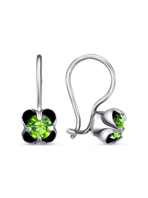 Серьги бижутерия, покрытие - серебрение с оксидированием, вставка - стекло ювелирное preciosa