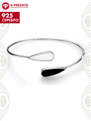 Браслет серебро 925 пробы, покрытие - платинирование, отделка - эмаль, без вставок