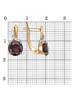 Серьги серебро 925 пробы, покрытие - золочение, выборочное родирование