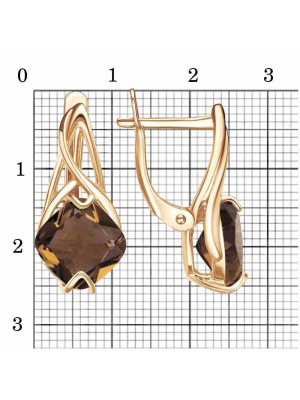 Серьги бижутерия, покрытие - золочение, вставка - искусственный султанит