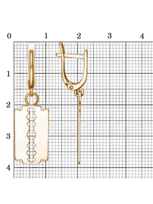 Серьги бижутерия, покрытие - золочение, без вставок