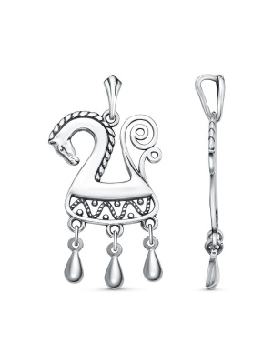 Подвеска серебро 925 пробы, покрытие - оксидирование, без вставок