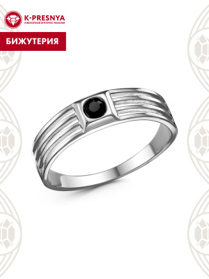 Кольцо бижутерия, покрытие - платинирование, вставка - стекло ювелирное preciosa