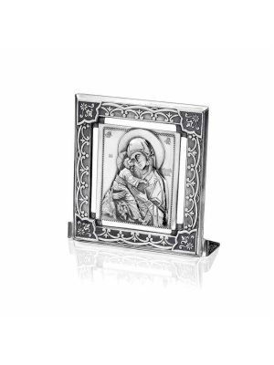 Икона "владимирская божия матерь" серебро 925 пробы, покрытие - оксидирование, без вставок