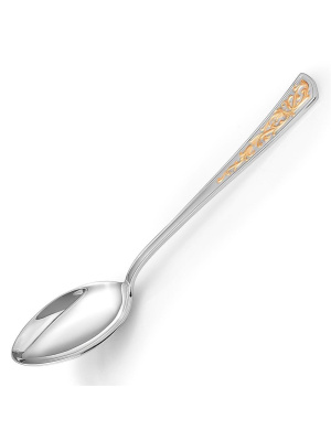 Ложка столовая "стиль" серебро 925 пробы, покрытие - выборочное золочение, без вставок