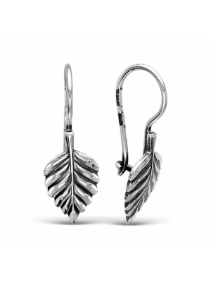 Серьги серебро 925 пробы, покрытие - оксидирование, отделка - алмазная грань, без вставок