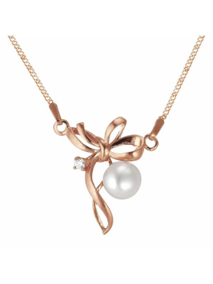 Колье бижутерия, покрытие - золочение, вставка - культивированный жемчуг, фианит (недрагоценный камень)