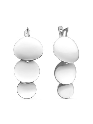 Серьги серебро 925 пробы, покрытие - платинирование, без вставок