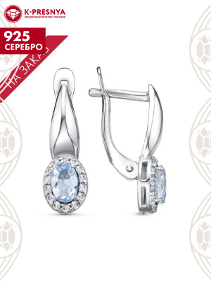 Серьги серебро 925 пробы, покрытие - родирование