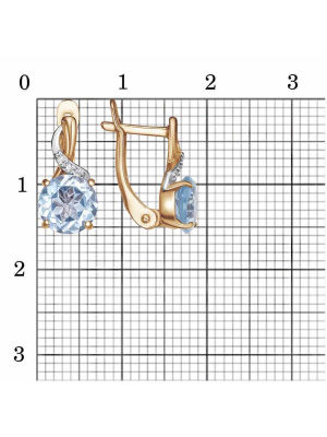 Серьги серебро 925 пробы, покрытие - золочение, выборочное родирование