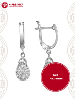 Серьги серебро 925 пробы, без покрытия, вставка - стекло ювелирное preciosa