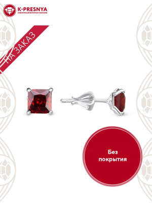 Серьги серебро 925 пробы, без покрытия, вставка - фианит (недрагоценный камень)