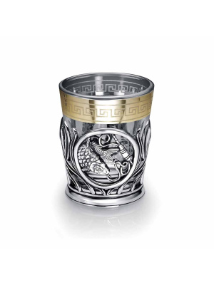 Стопка "рыбалка" серебро 925 пробы, покрытие - оксидирование, без вставок