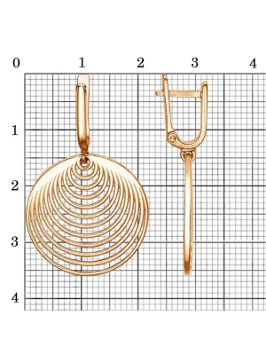 Серьги серебро 925 пробы, покрытие - золочение, без вставок