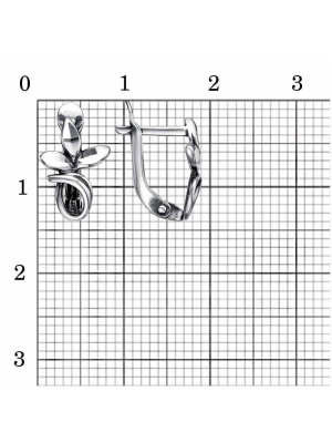 Серьги серебро 925 пробы, покрытие - оксидирование, отделка - алмазная грань, без вставок