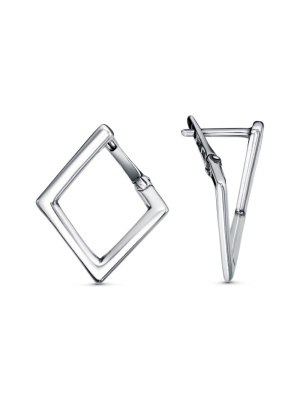 Серьги бижутерия, покрытие - серебрение с оксидированием, без вставок