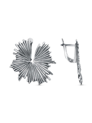 Серьги серебро 925 пробы, покрытие - оксидирование, без вставок