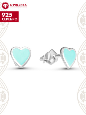 Серьги серебро 925 пробы, без покрытия, отделка - эмаль, без вставок
