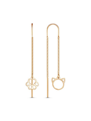 Серьги бижутерия, покрытие - золочение, без вставок