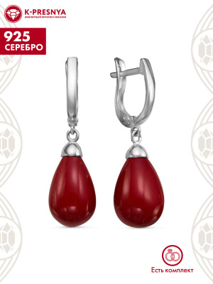 Серьги серебро 925 пробы, без покрытия, вставка - имитация жемчуга