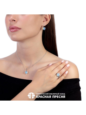 Подвеска серебро 925 пробы, покрытие - оксидирование, вставка - стекло ювелирное собственной огранки