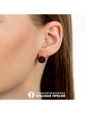 Серьги серебро 925 пробы, без покрытия, вставка - стекло ювелирное preciosa