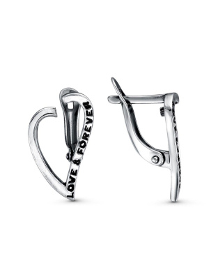 Серьги бижутерия, покрытие - серебрение с оксидированием, без вставок