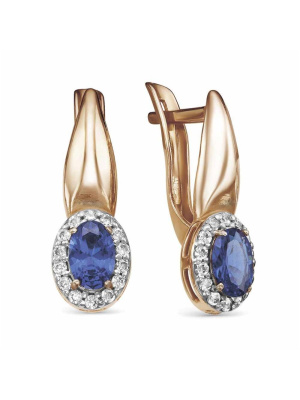 Серьги серебро 925 пробы, покрытие - золочение, выборочное родирование