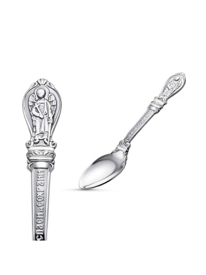 Ложка бижутерия, покрытие - серебрение с оксидированием, без вставок