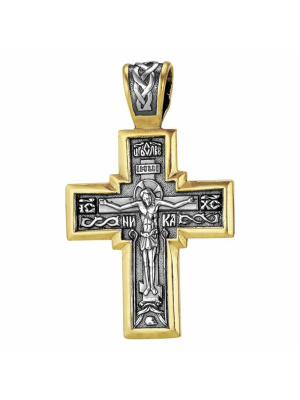 Подвеска серебро 925 пробы, покрытие - оксидирование, выборочное золочение, без вставок