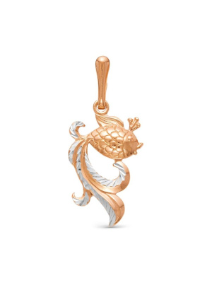 Подвеска серебро 925 пробы, покрытие - золочение, отделка - алмазная грань, без вставок