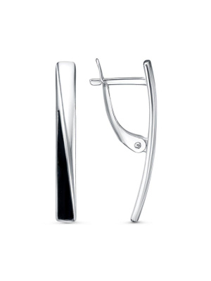 Серьги бижутерия, покрытие - серебрение, отделка - эмаль, без вставок