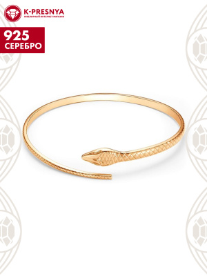Браслет серебро 925 пробы, покрытие - золочение, без вставок
