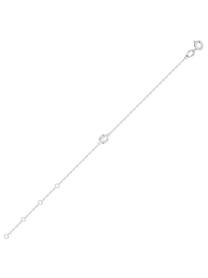 Браслет серебро 925 пробы, покрытие - родирование, вставка - фианит (недрагоценный камень)