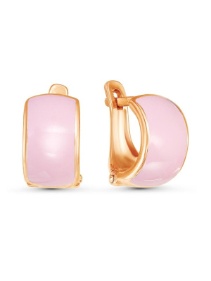 Серьги бижутерия, покрытие - золочение, отделка - эмаль, без вставок