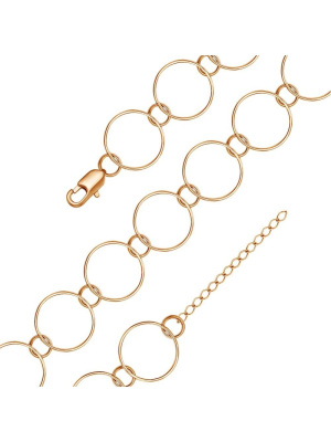 Браслет бижутерия, покрытие - золочение, без вставок