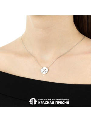 Колье серебро 925 пробы, покрытие - родирование, без вставок