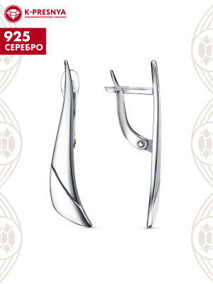 Серьги серебро 925 пробы, покрытие - оксидирование, без вставок