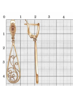 Серьги бижутерия, покрытие - золочение, без вставок