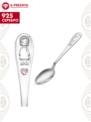 Ложка серебро 925 пробы, без покрытия, отделка - эмаль, без вставок
